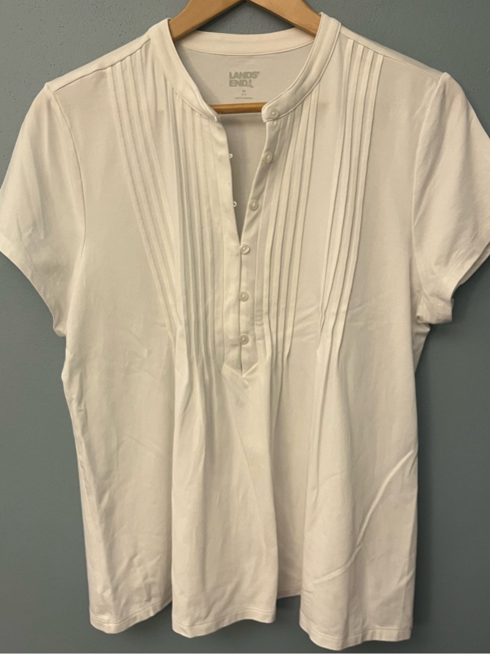 Lands' End Pintuck Henley Tee